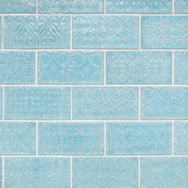 zurburan aqua ceramic tile